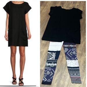 bryn walker SOFT cap sleeved TUNIC mini DRESS w/ pockets! Size S - M / multi EUC